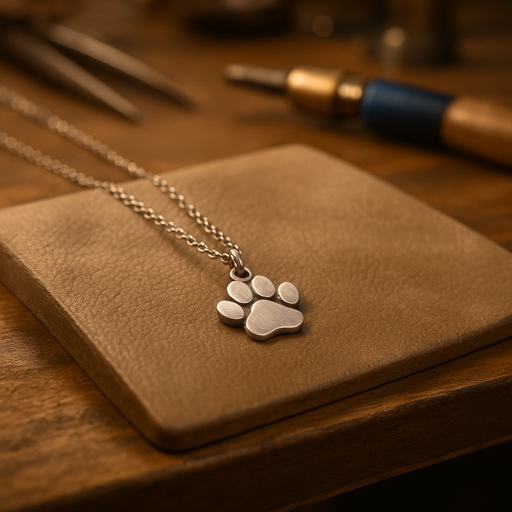 Elegant Tass Halsband i silver – Rostfritt stål