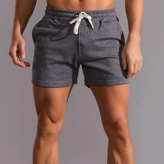 Träningsshorts för herr med dragsko i midjan, kort modell