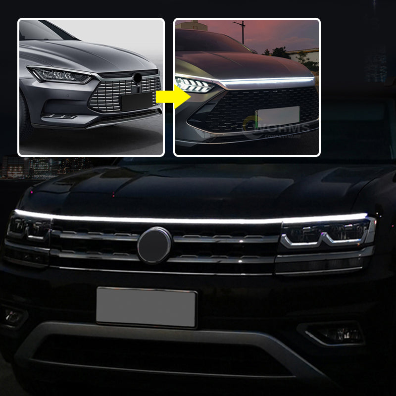 GlowHood Ljusslinga | Ljus för Motorhuv | Flexibel och Vattentät