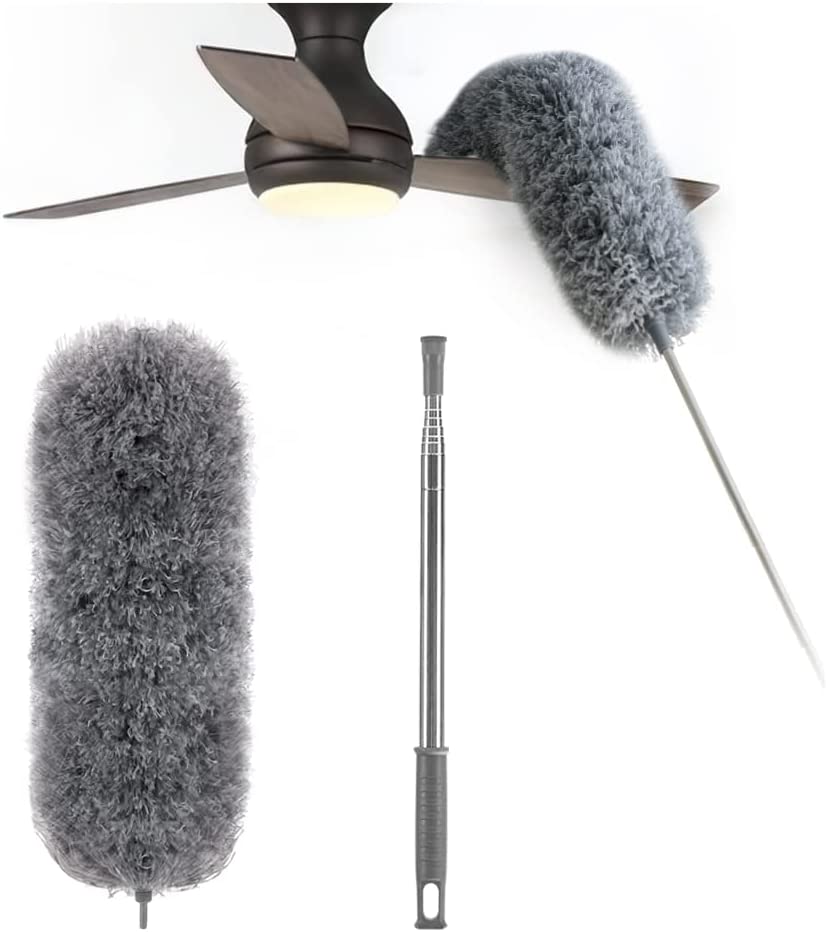 Teleskopisk mikrofiber-dammvippa | Extra lång räckvidd | Flexibelt huvud | Tvättbar | DustReach