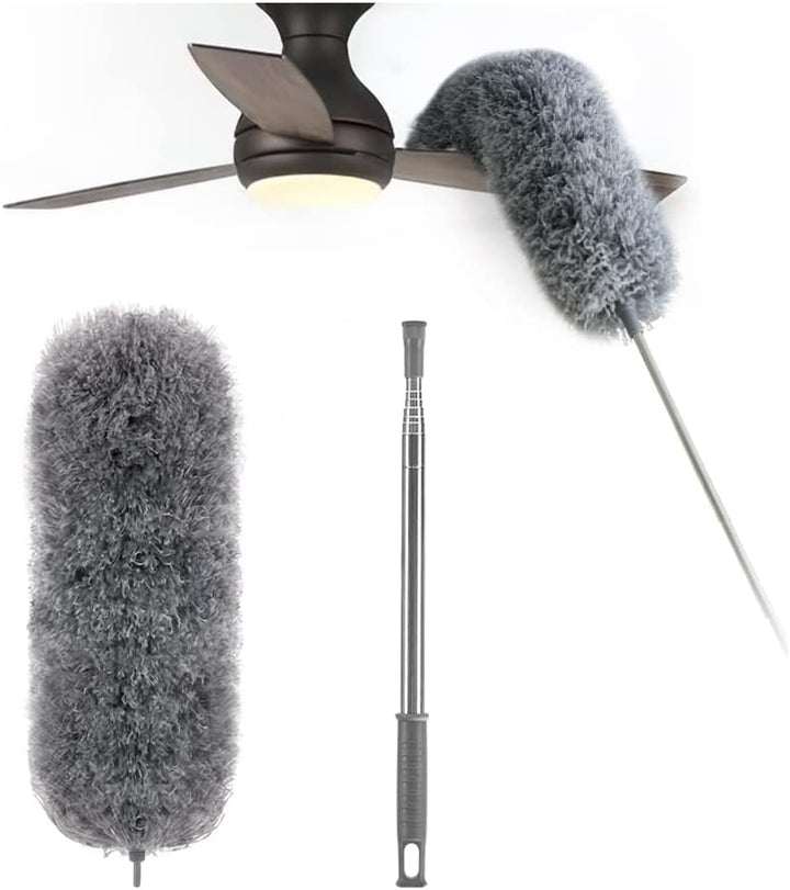 Teleskopisk mikrofiber-dammvippa | Extra lång räckvidd | Flexibelt huvud | Tvättbar | DustReach