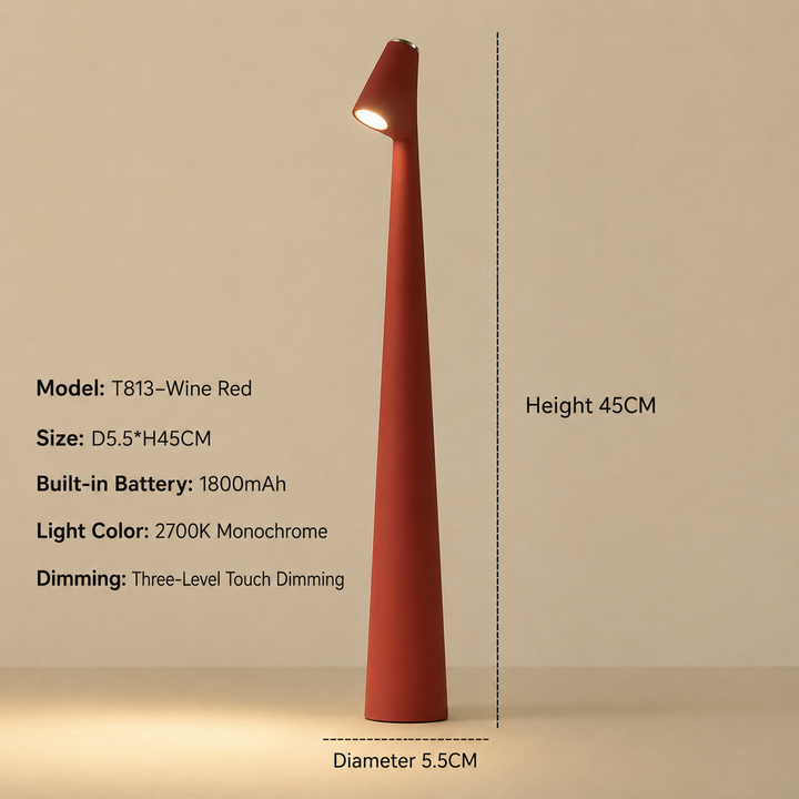 Sladdlös LED-bordslampa i designutförande med 3-stegs touchdimring