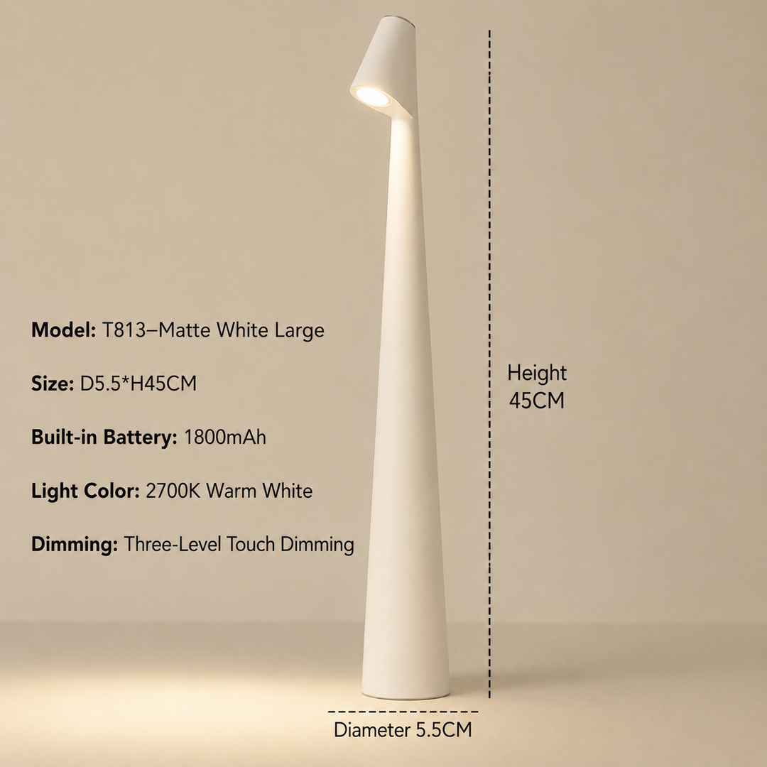 Sladdlös LED-bordslampa i designutförande med 3-stegs touchdimring