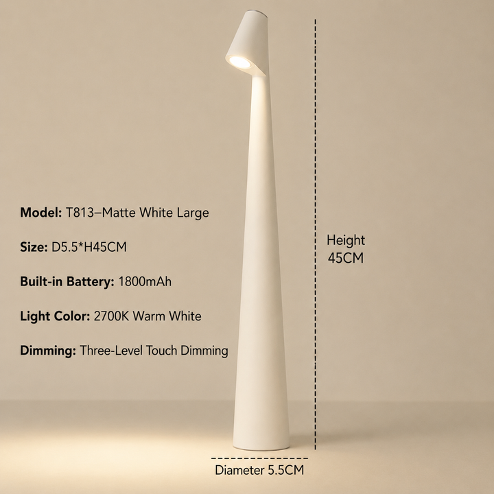 Sladdlös LED-bordslampa i designutförande med 3-stegs touchdimring
