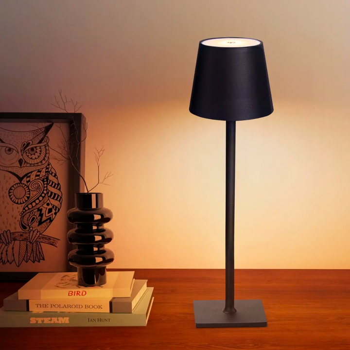 Sladdlös bordslampa | Minimalistisk design | Dimbart LED-ljus