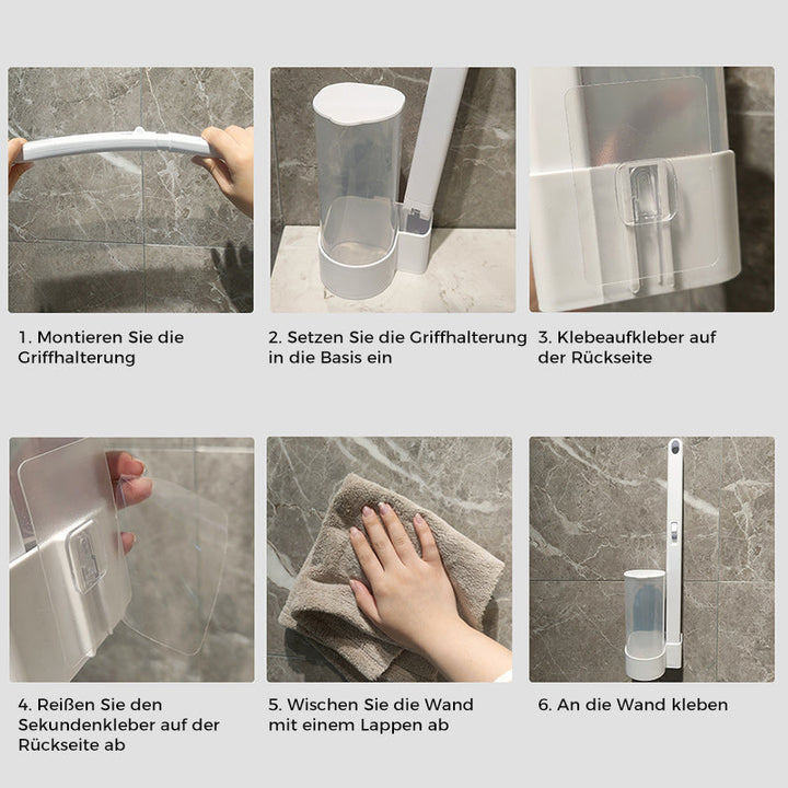 Toalettborste för engångsbruk | Antibakteriell | Hygieniska svamphuvuden | CleanClick