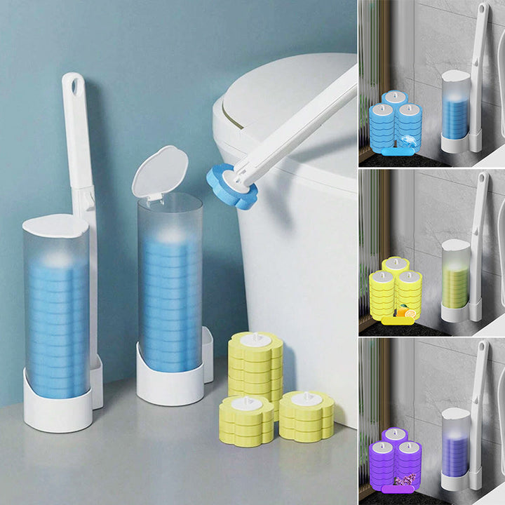 Toalettborste för engångsbruk | Antibakteriell | Hygieniska svamphuvuden | CleanClick