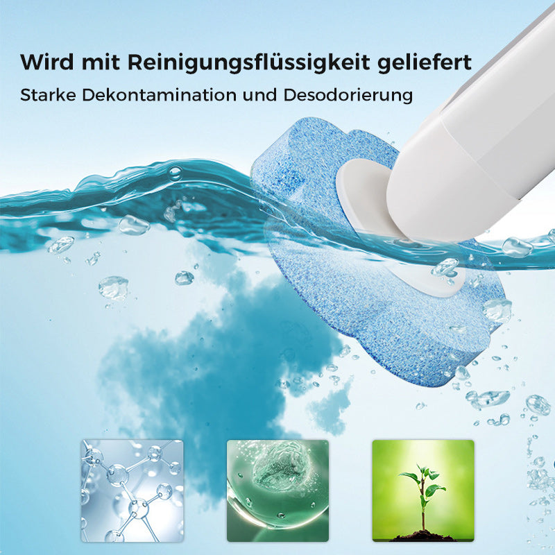 Toalettborste för engångsbruk | Antibakteriell | Hygieniska svamphuvuden | CleanClick