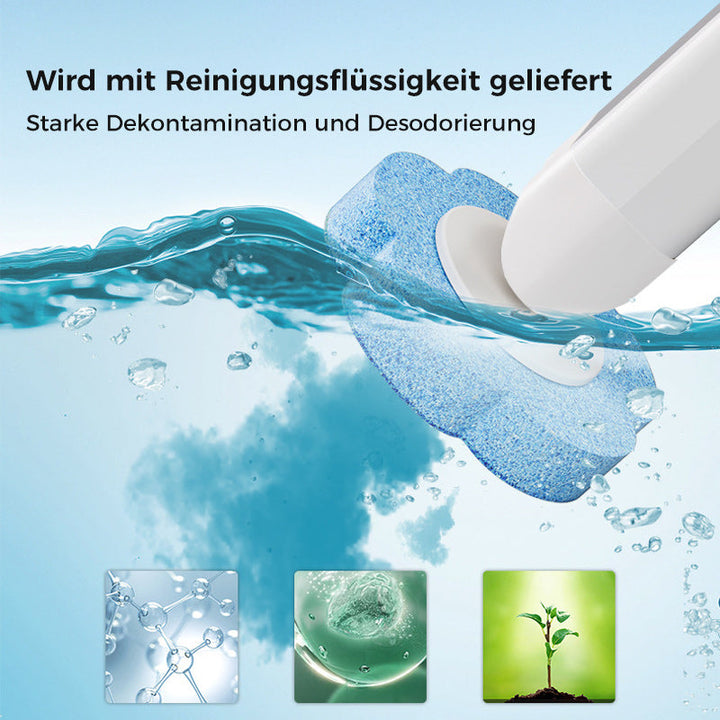 Toalettborste för engångsbruk | Antibakteriell | Hygieniska svamphuvuden | CleanClick