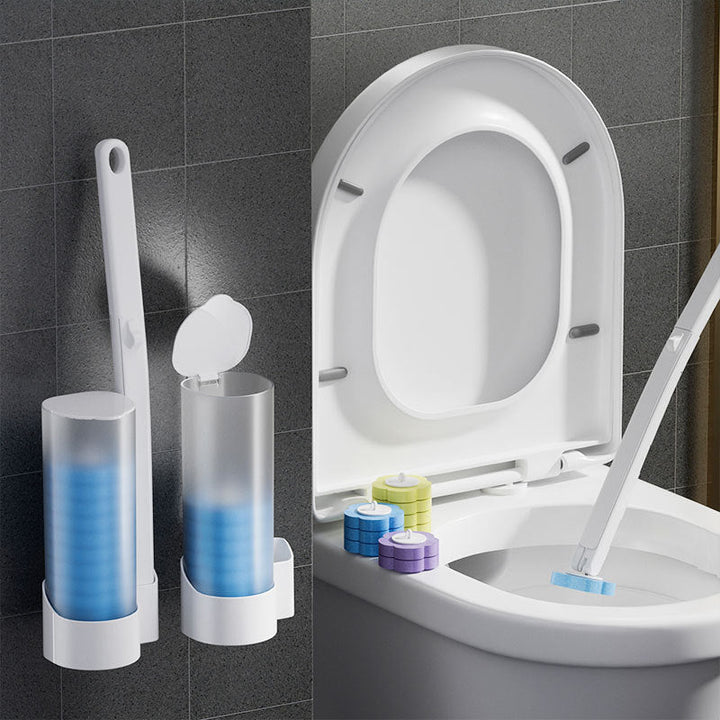 Toalettborste för engångsbruk | Antibakteriell | Hygieniska svamphuvuden | CleanClick