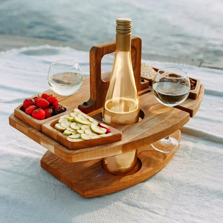 Bärbart picknickbord i trä – WineNest