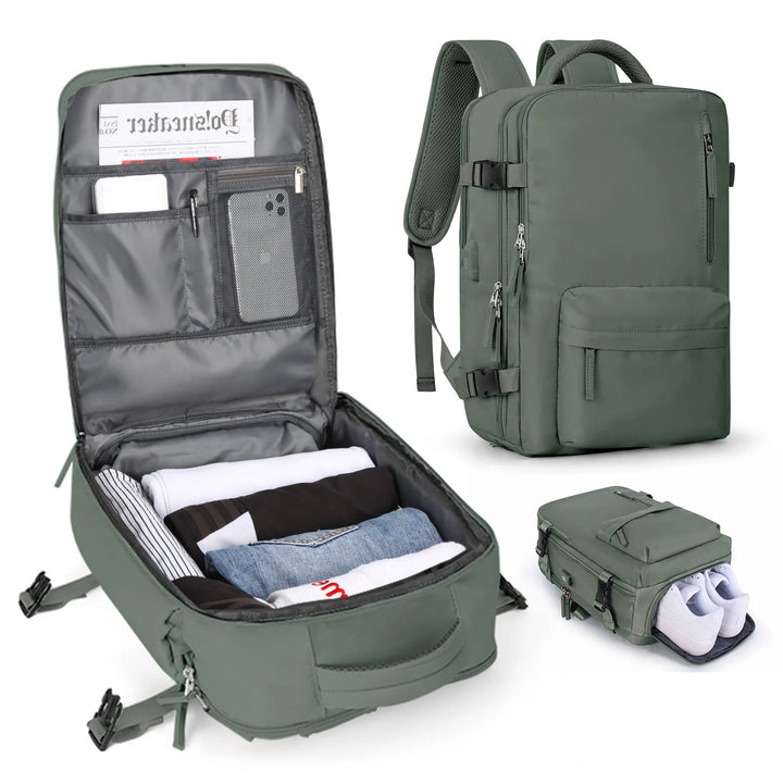 Multifunktionell damryggsäck 35 L med USB-port