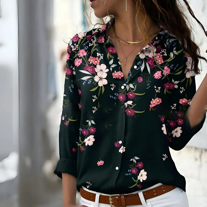Kuviollinen pusero rentoon eleganssiin