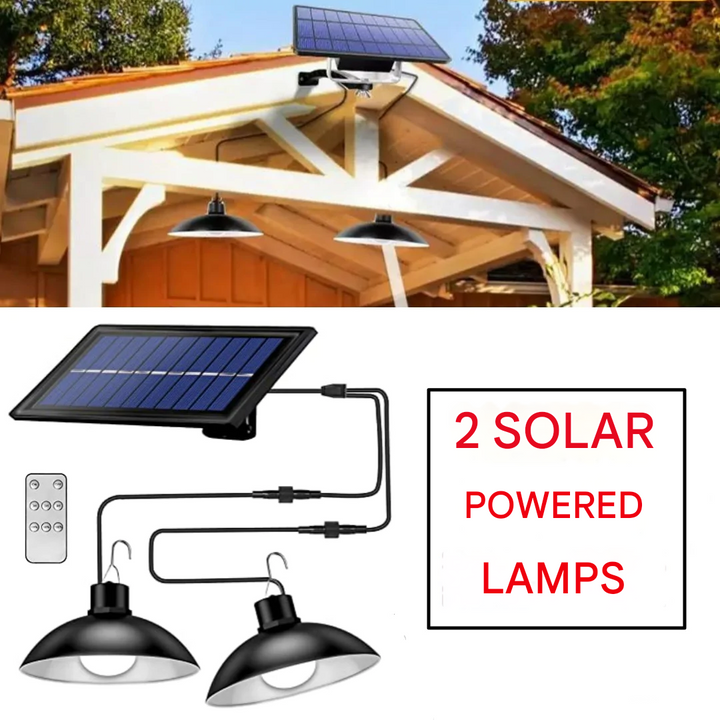 Trådlöst LED-lampset med solenergi och fjärrkontroll – TwinRay