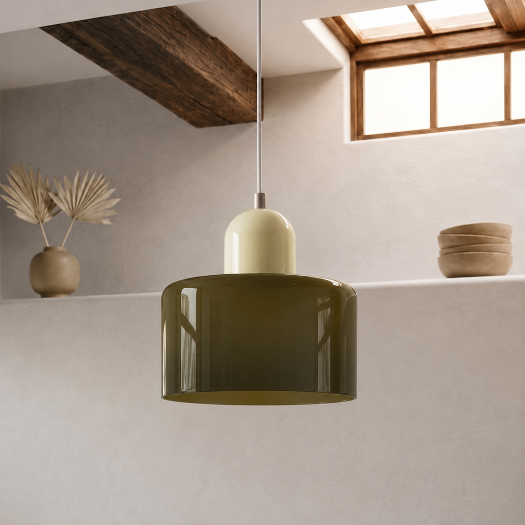 Hänglampa med ring och förstorad halo-design