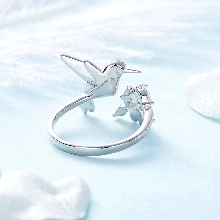 Justerbar Kolibri Sparkle Ring med strassdiamant