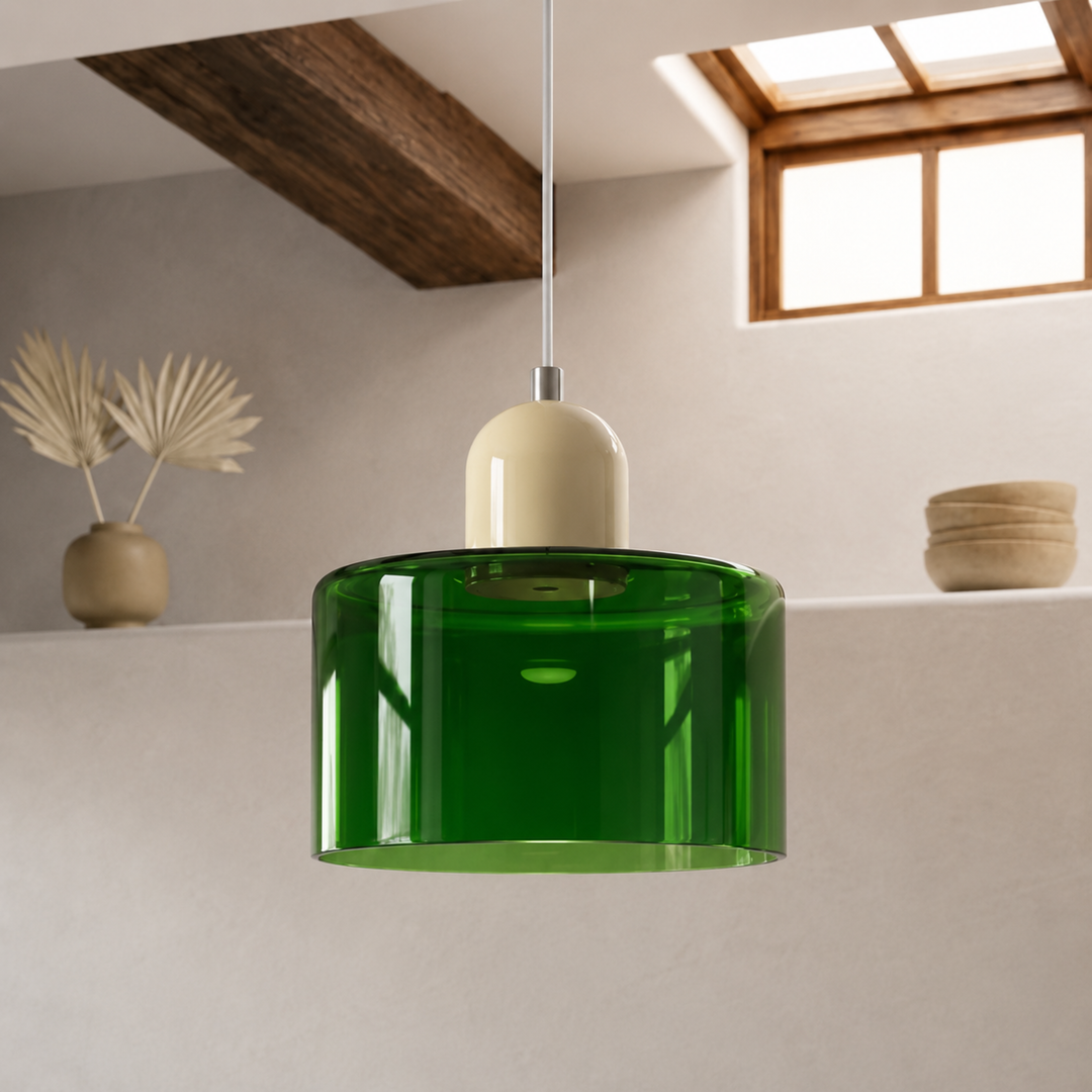 Hänglampa med ring och förstorad halo-design