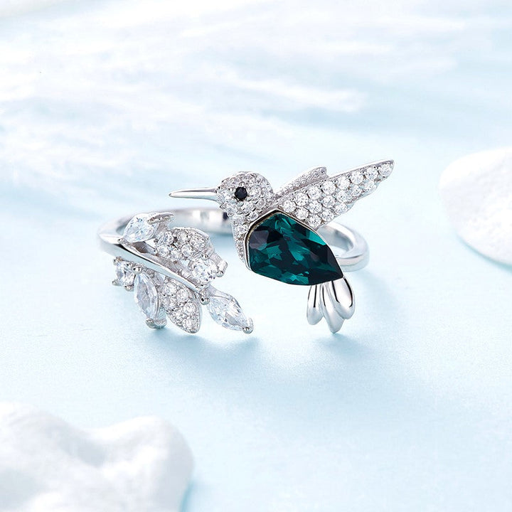 Justerbar Kolibri Sparkle Ring med strassdiamant