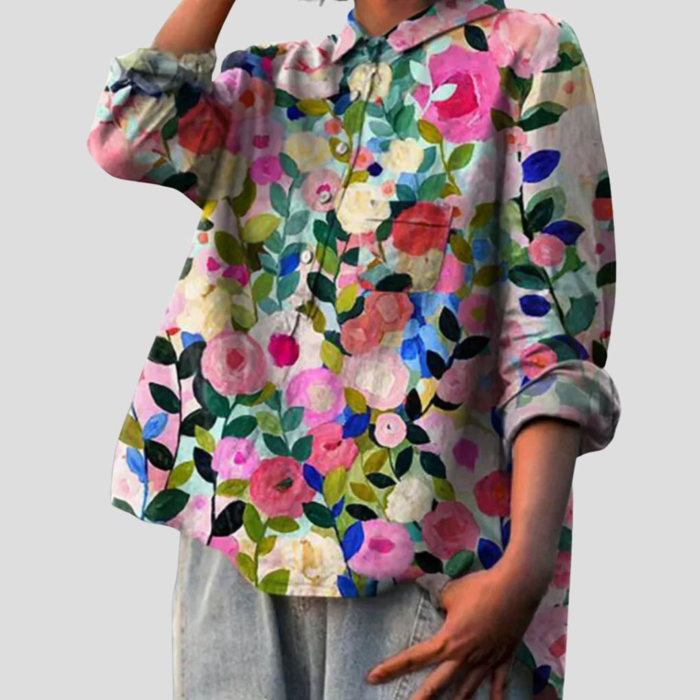 Blomstret bluse til kvinder