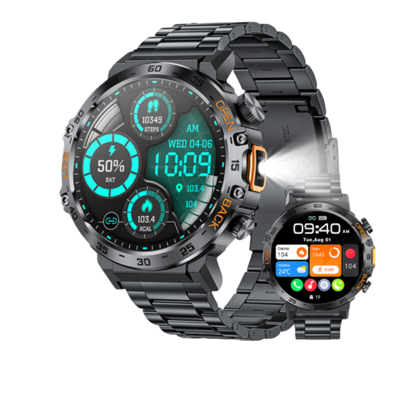 Smartwatch KL482 – AMOLED-display | Övervakning av puls, syremättnad och blodtryck