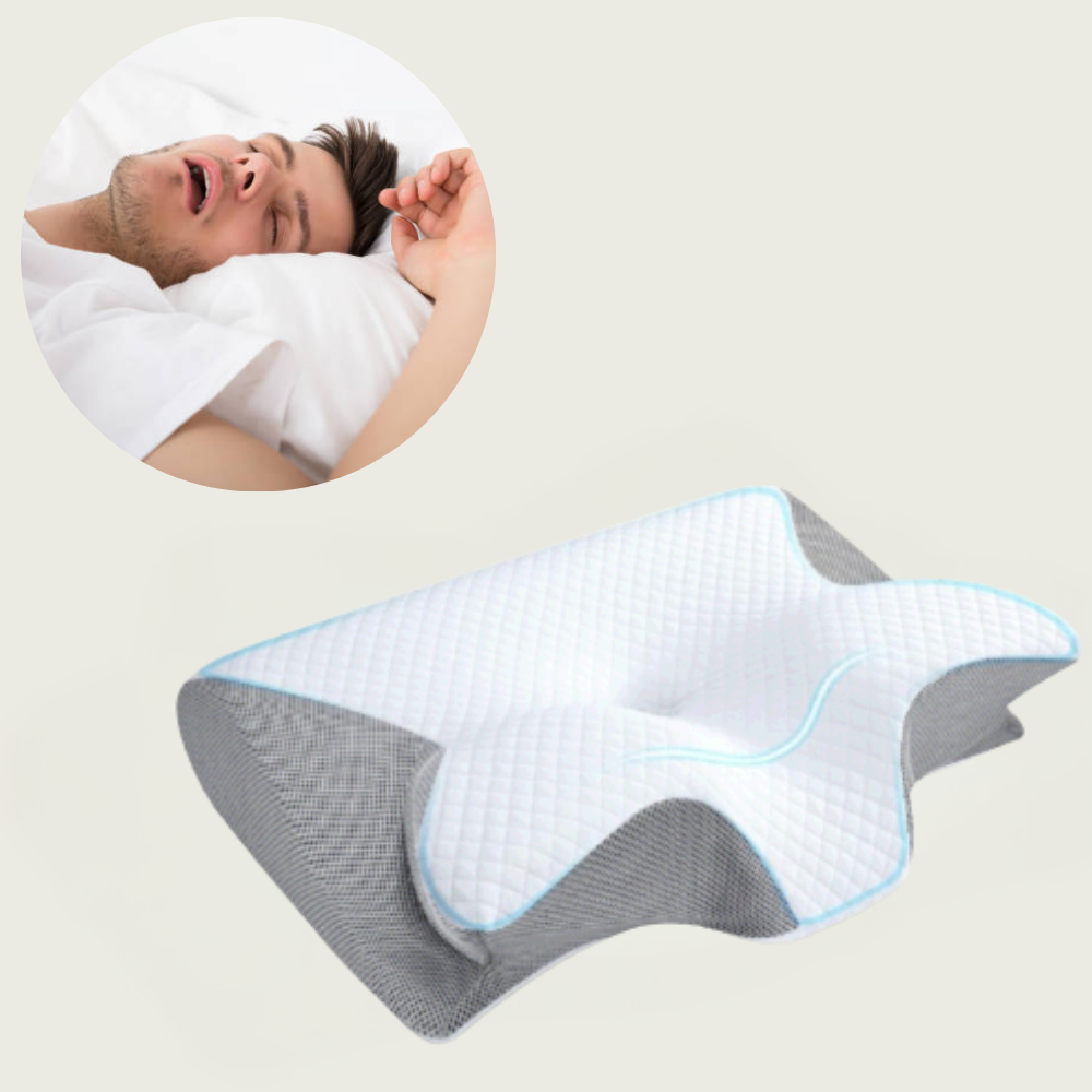 Anti-snarkkudde | Ergonomiskt stöd för nacke och huvud | Vit