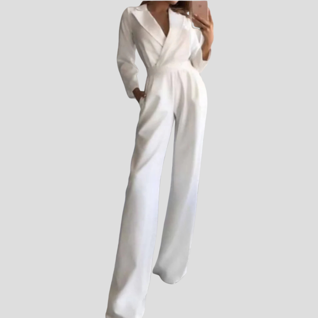 Breda damjumpsuit med skulderstrop – Flot silhuet