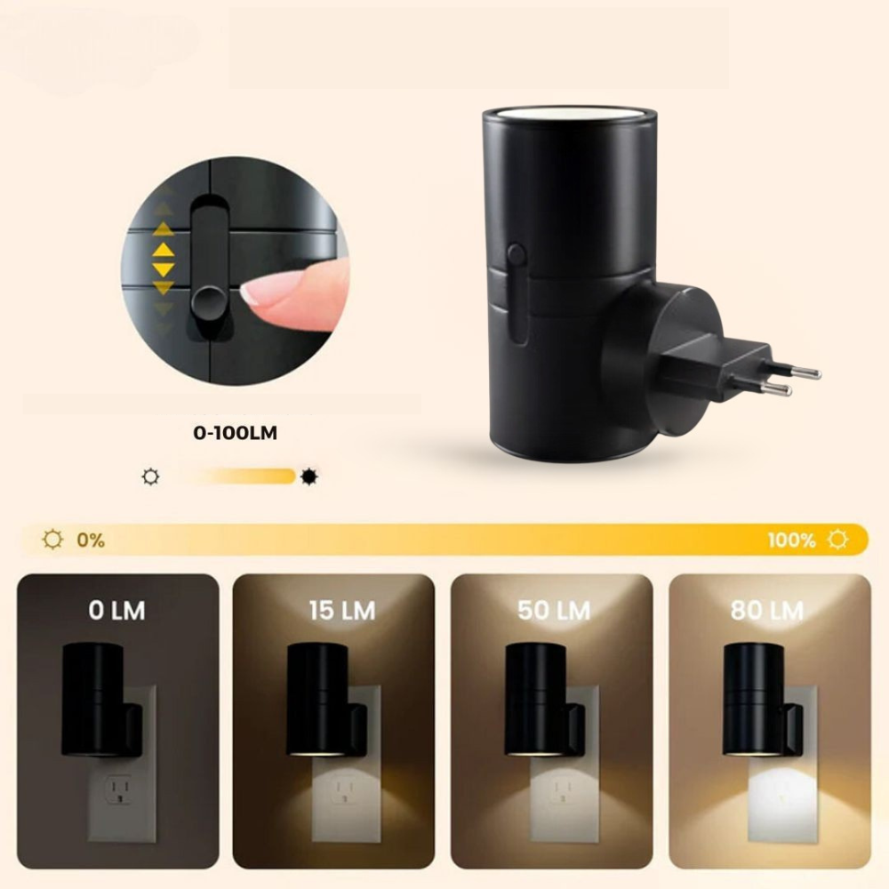 Nattlampa i Bauhaus-design - dimbart LED-ljus