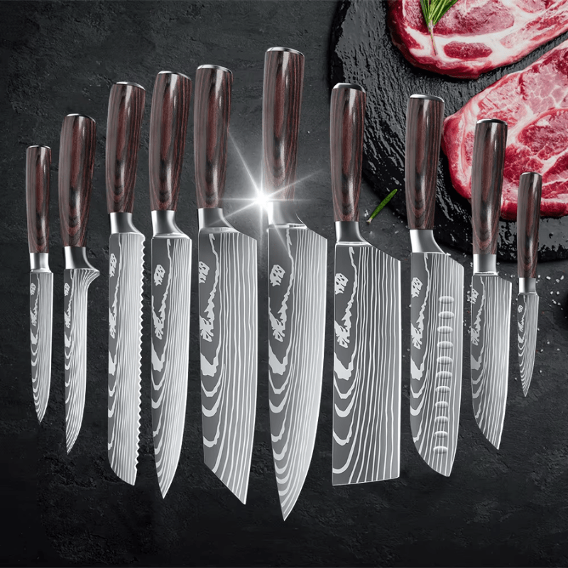 Set med kockknivar i professionell kvalitet och elegant design