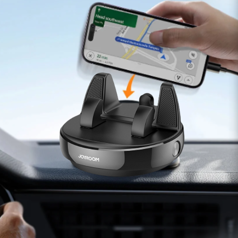 360° RotateX | Justerbar bilhållare för telefon, svart | Vanero