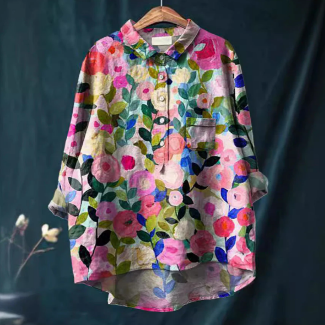 Blommig blus med somrig elegans