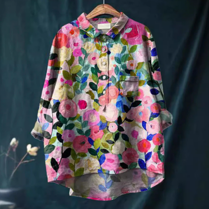 Blommig blus med somrig elegans