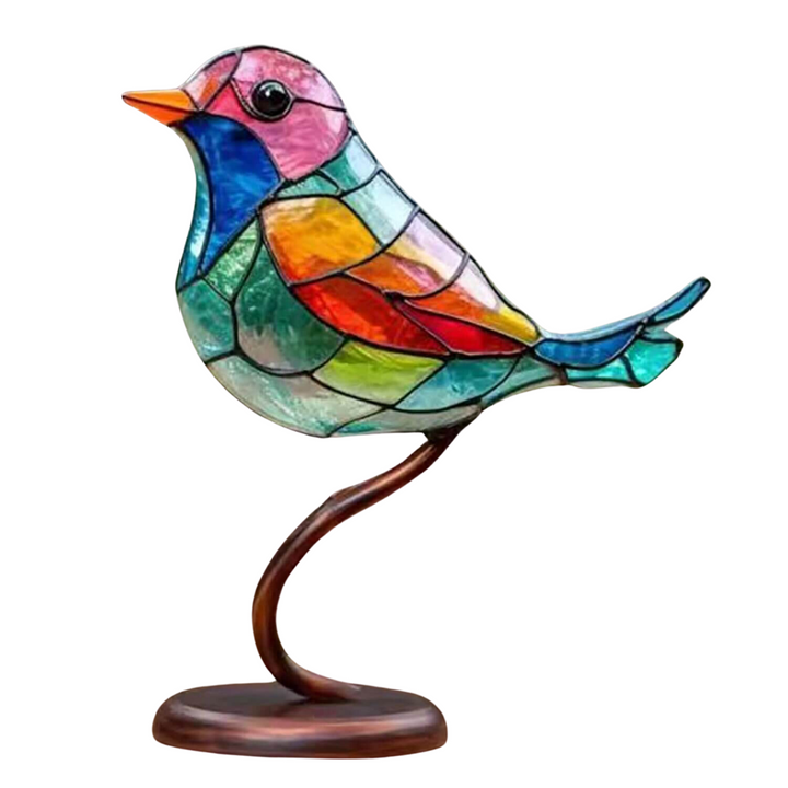 Dekorativ staty med färgglada fåglar på en gren - ColorBirds