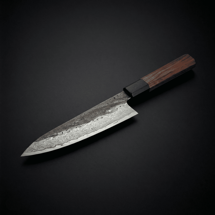 Kiritsuke-kniv, blad i rostfritt stål, handtag i järnträ, 8,5 tum