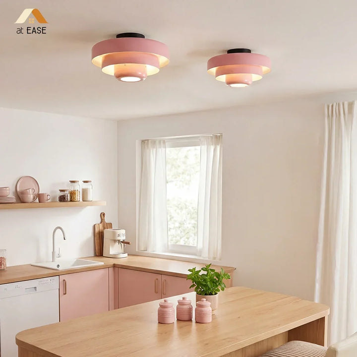Vanesly Bauhaus Rund Taklampa i Tre Nivåer Macaron