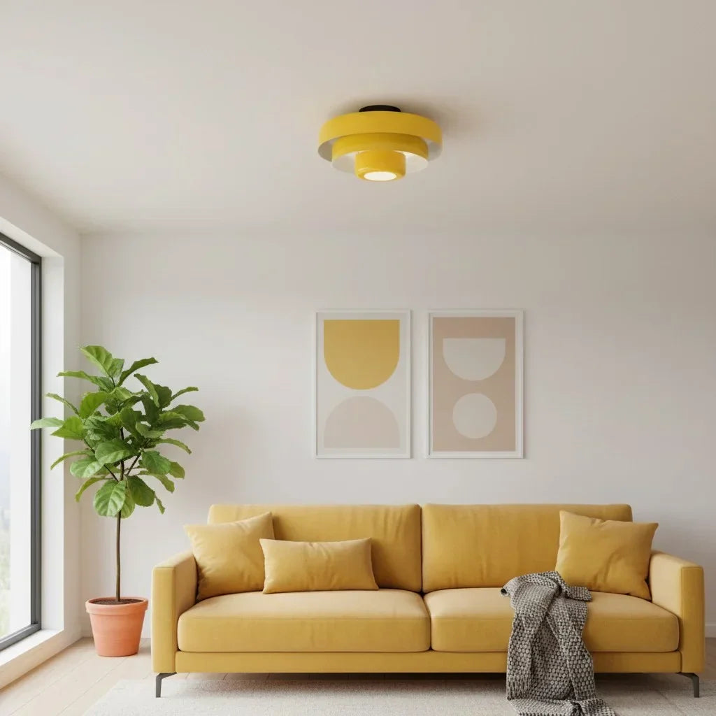 Vanesly Bauhaus Rund Taklampa i Tre Nivåer Macaron