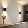 Justerbar LED-vägglampa med halvmåne | modern design för inom- och utomhusbruk