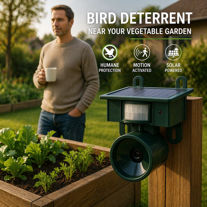 Fågelskyddsenhet | Solcellsdriven sensor | Naturliga rovfågelrop | Birdfend