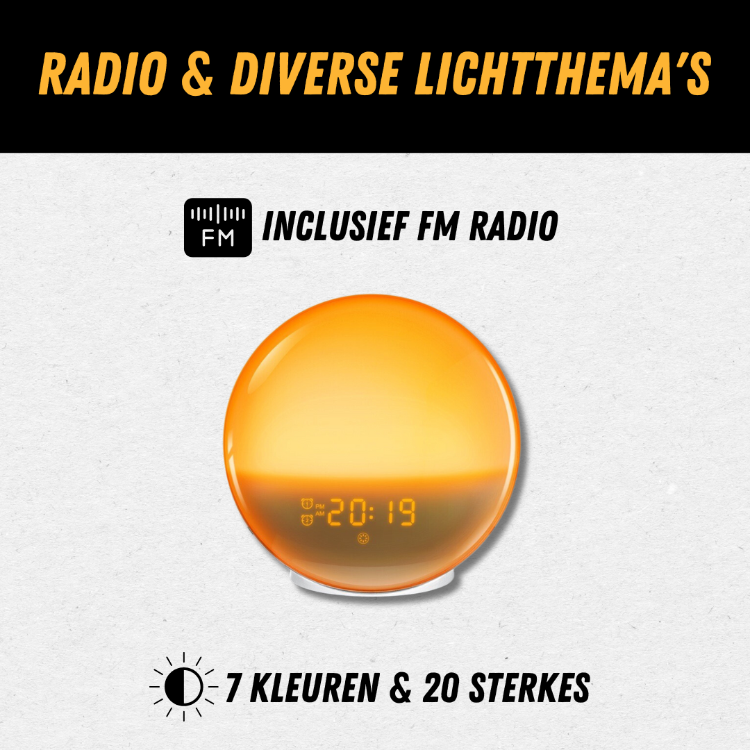 Naturlig väckarklockradio med ljusväckning - GlowRise