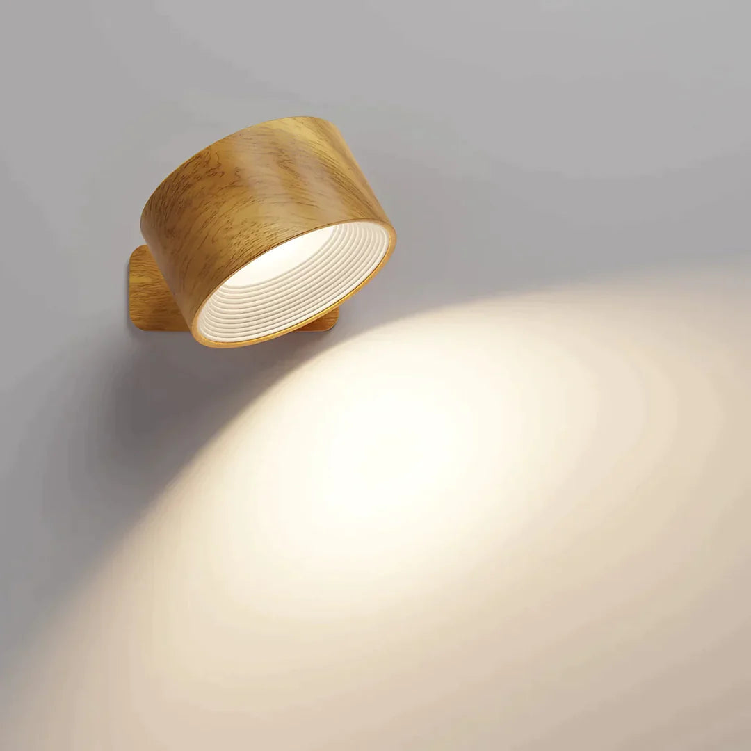 Sladdlös LED-vägglampa med 360° vridbart huvud, pekdimmer, 3 färger