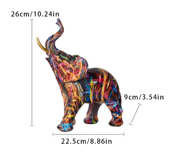 Abstrakt elefant - handgjort konstföremål med lyckosymbol