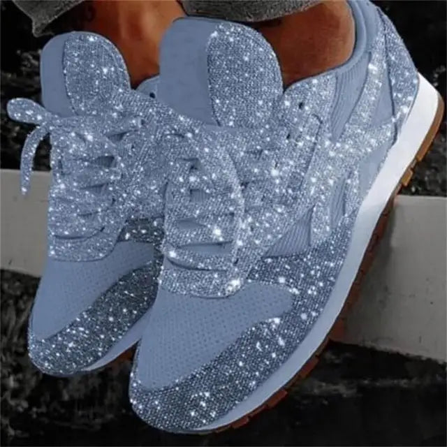 Glittriga sneakers för dam med sportig komfort - Leona