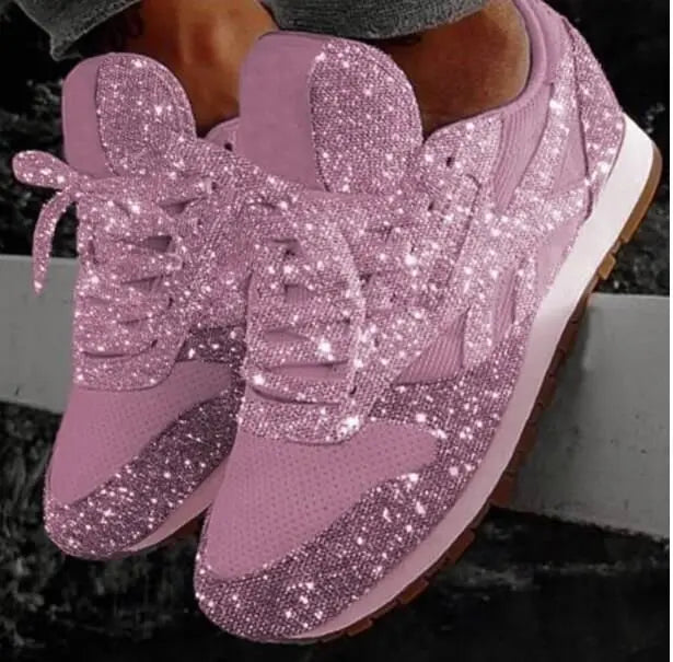 Glittriga sneakers för dam med sportig komfort - Leona