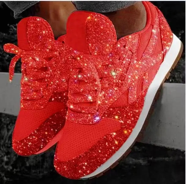Glittriga sneakers för dam med sportig komfort - Leona