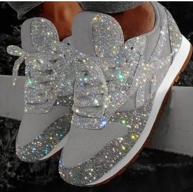 Glittriga sneakers för dam med sportig komfort - Leona