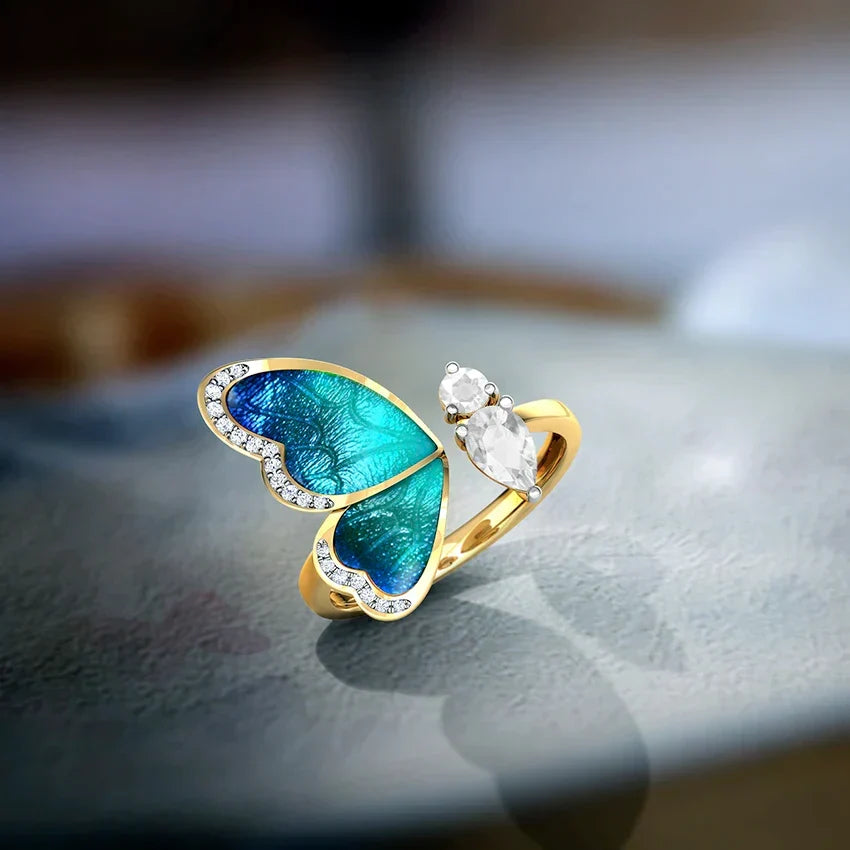 Blå Fjäril Drömmar Ring