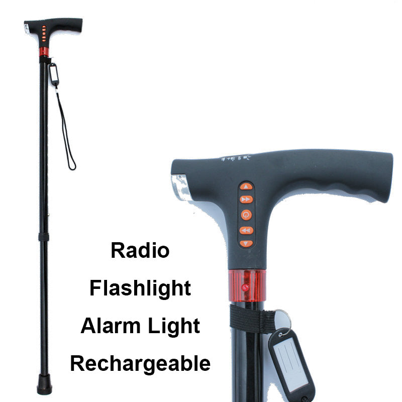 Smart Rollator/Käpp | Nödradiolarm med LED-ljus | Justerbar