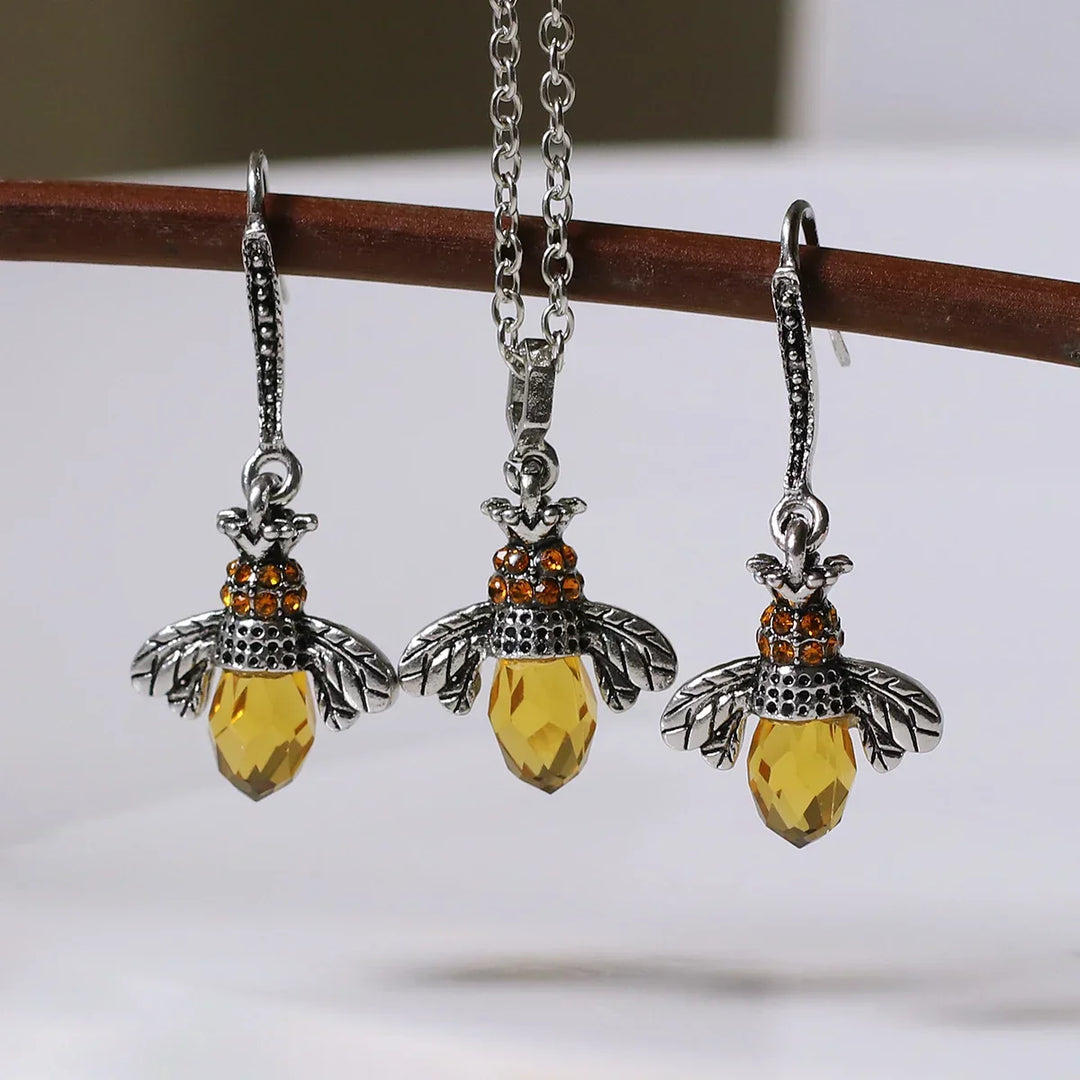 Vintage Bi Halsband & Örhängen Set