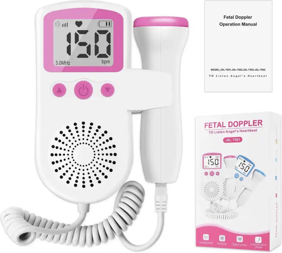 Doppler fosterhjärtfrekvensmätare för gravida kvinnor, ultraljudsteknik med LCD-skärm