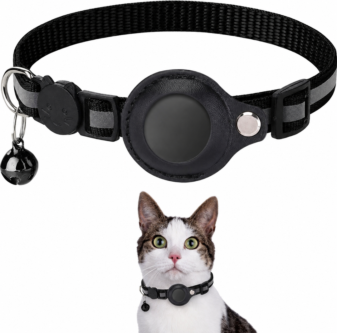 Justerbart katthalsband med GPS och reflex