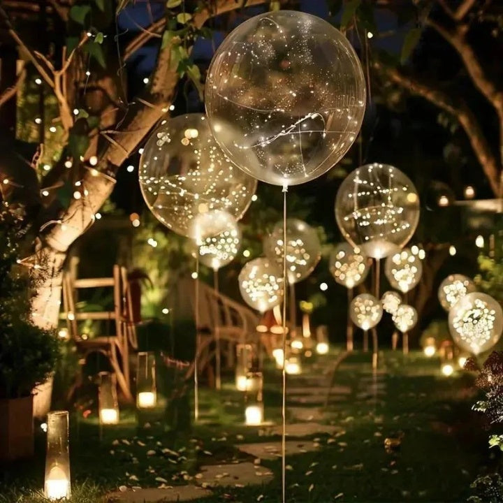 Lysande ballonger – partydekoration med varmt sken | set om 10